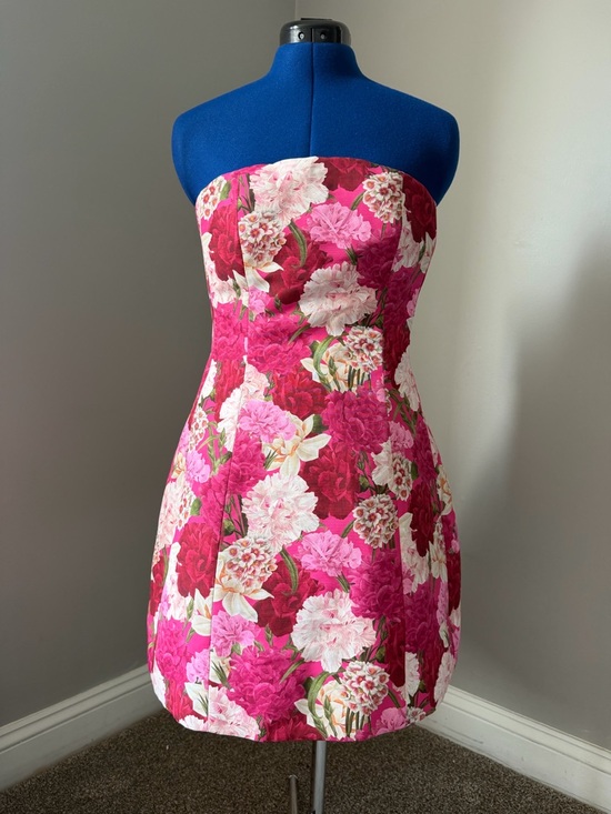 Sachin + Babi Strapless Floral Mini Dress in Fuchsia and Pink - Picture 6 of 9